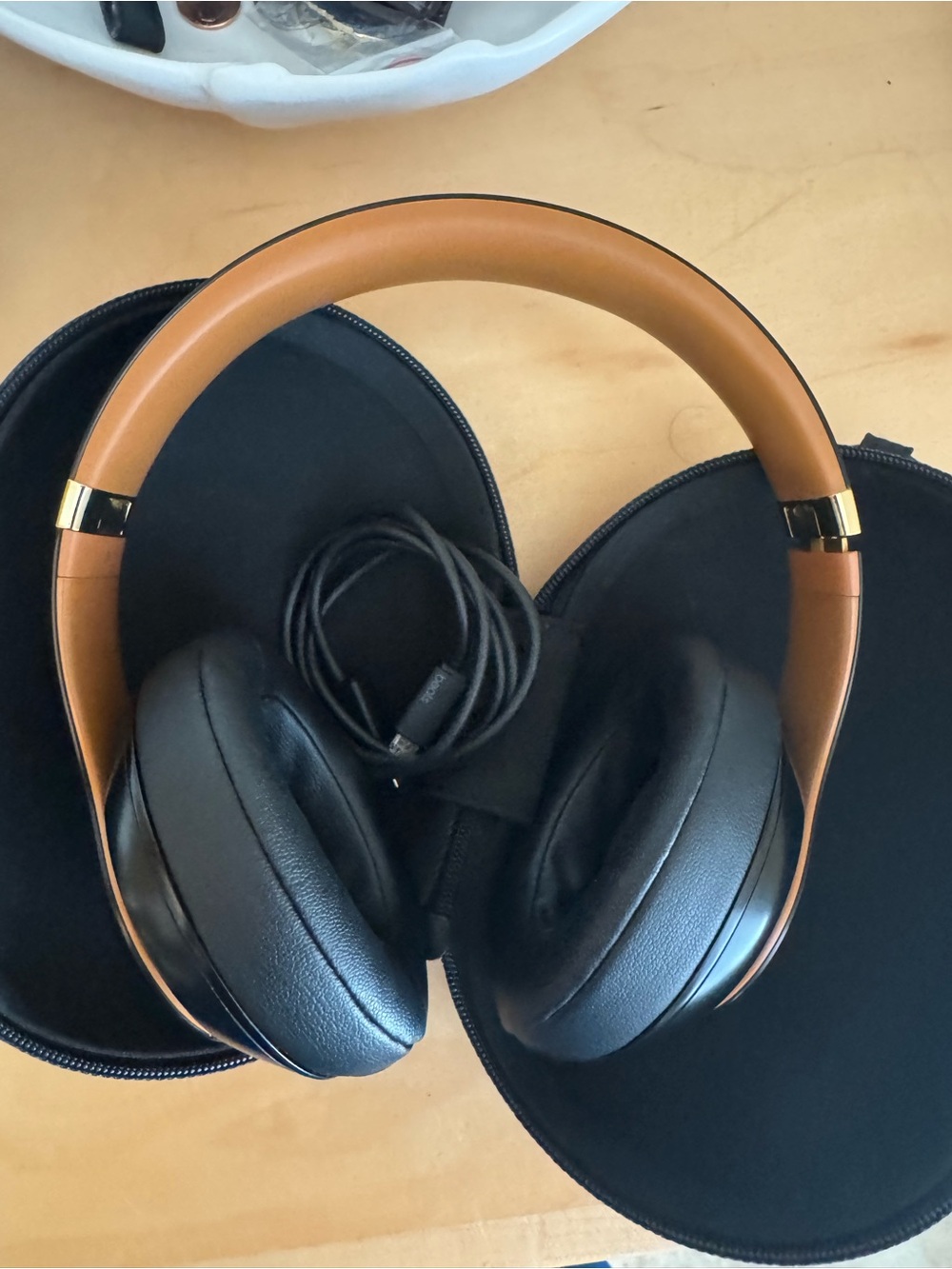 Beats by Dre Over-Ear Headphones in Brown and Black with Gold Accents